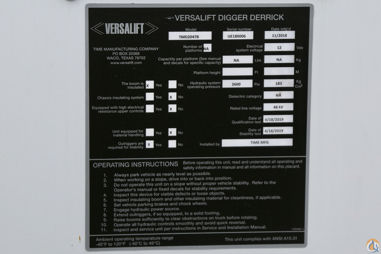 Versalift TMD-2047-B